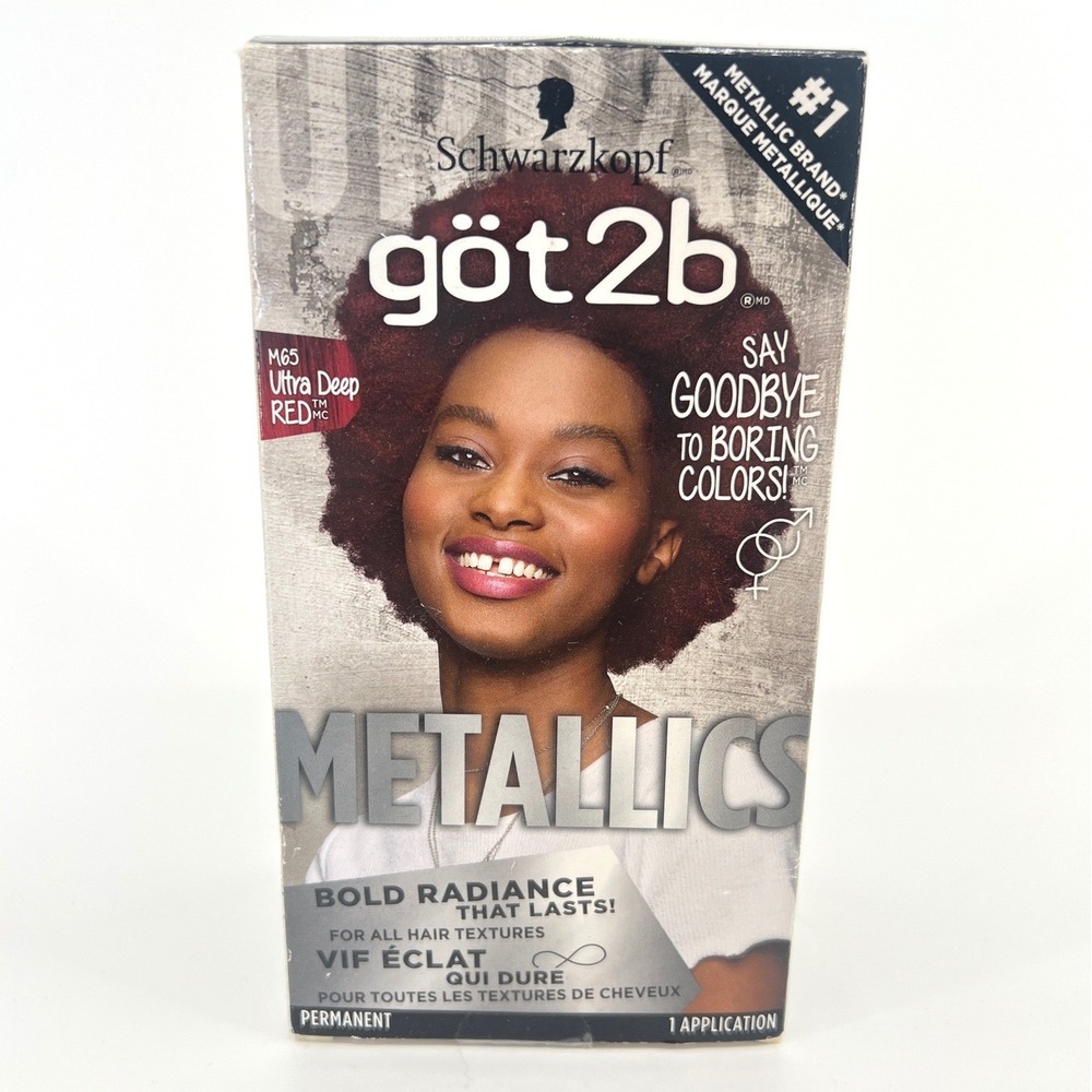 Schwarzkopf got2b Metallics Hair Color Unisex M65 Ultra Deep Red Permanent‎ Dye